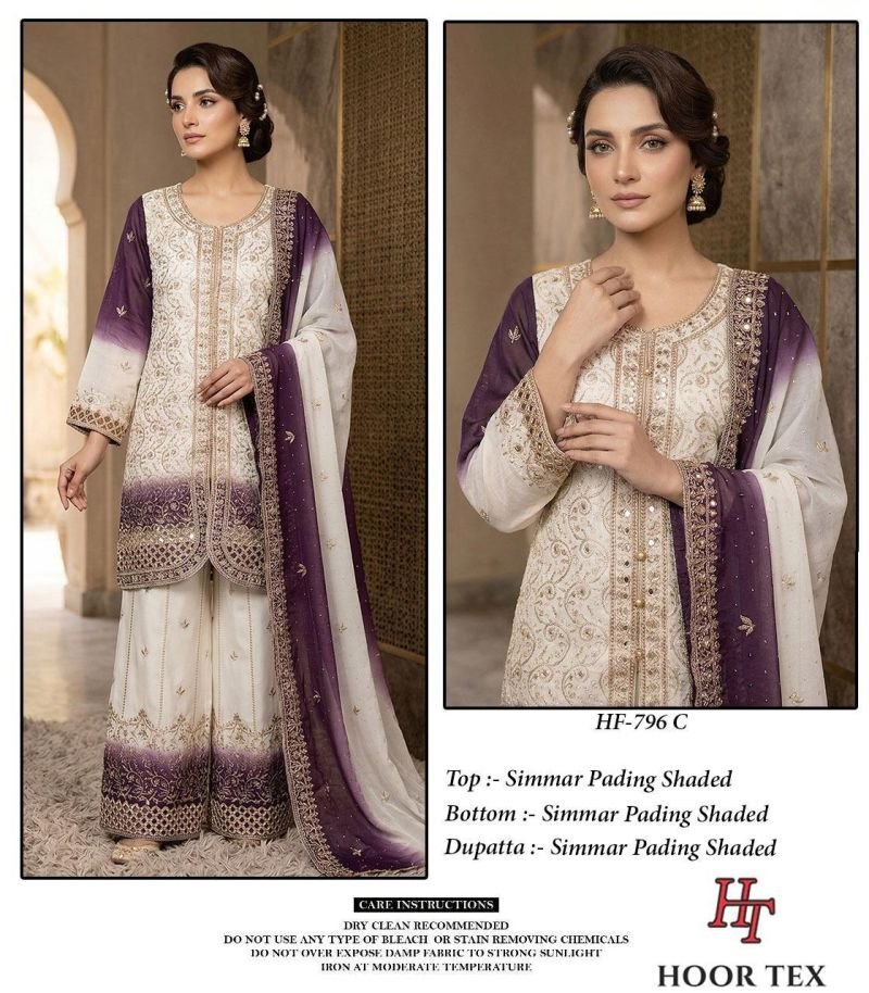 Latest Hoor Tex 796 Simmar Pading Shaded Embroidered Salwar Kameez Wholesale 2026