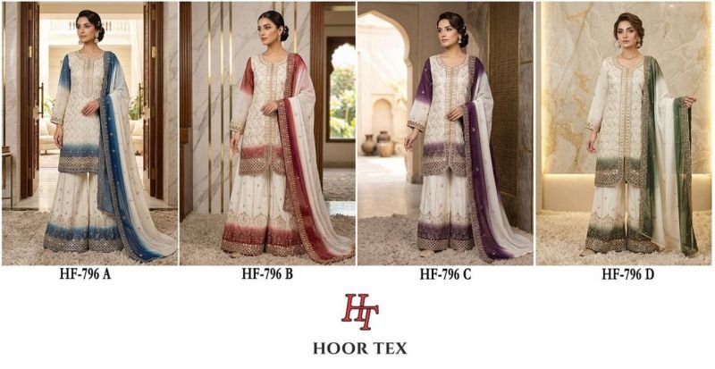 Latest Hoor Tex 796 Simmar Pading Shaded Embroidered Salwar Kameez Wholesale 2026