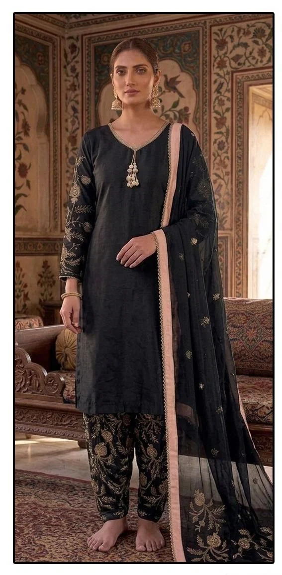 Hoor Tex 859 A To D Malai Satin Embroidered Salwar Kameez Wholesale