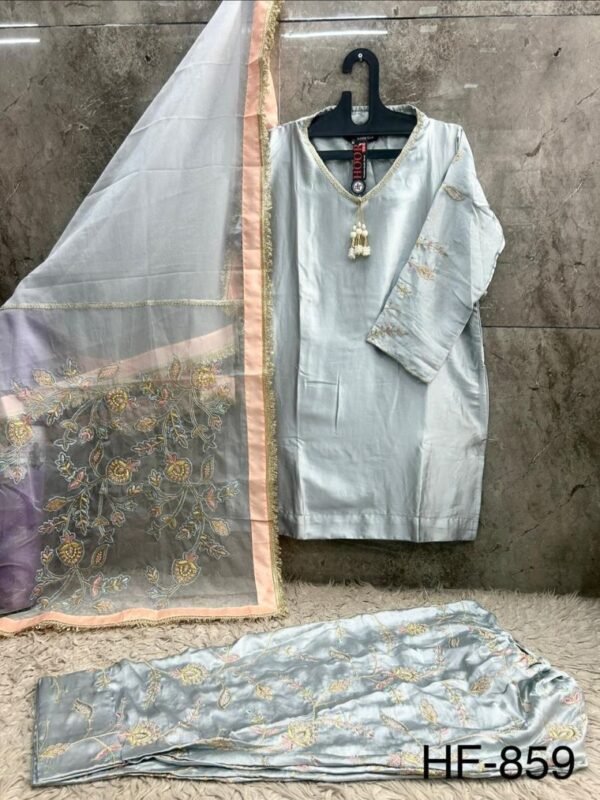 Launching Hoor Tex 859 A To D Malai Satin Embroidered Salwar Kameez Wholesale 2026