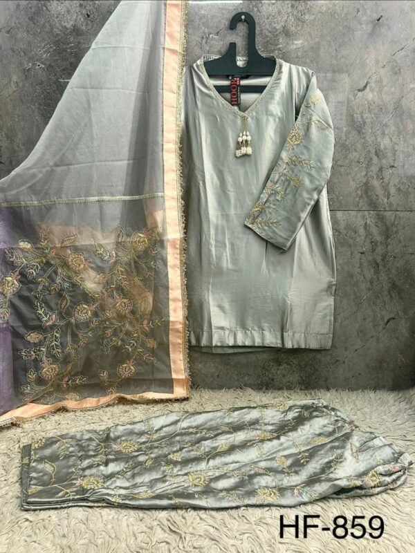 Launching Hoor Tex 859 A To D Malai Satin Embroidered Salwar Kameez Wholesale 2026