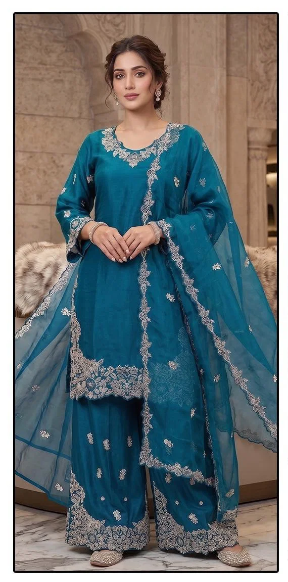 Hoor Tex 861 A To D Roman Silk Embroidered Salwar Kameez Wholesale