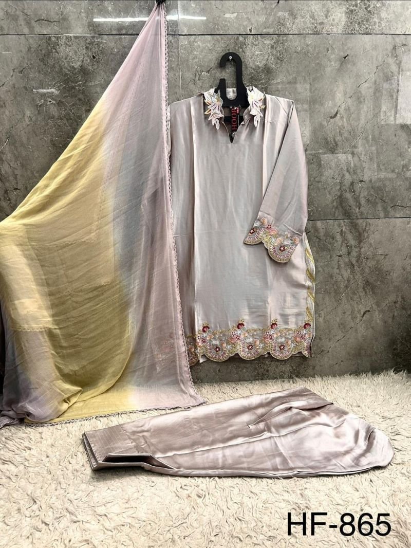 Stylish Hoor Tex 865 A To C Malai Satin Embroidered Salwar Kameez Wholesale 2026
