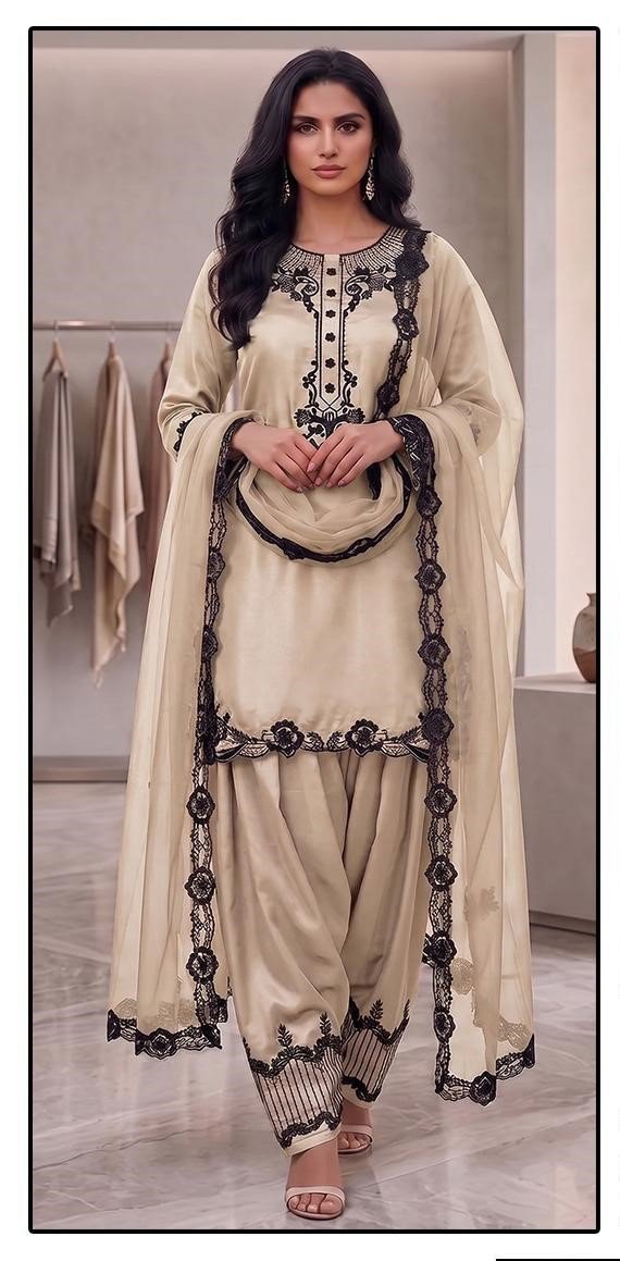 Hoor Tex 872 A To D Rayon Satin Embroidered Salwar Kameez Wholesale