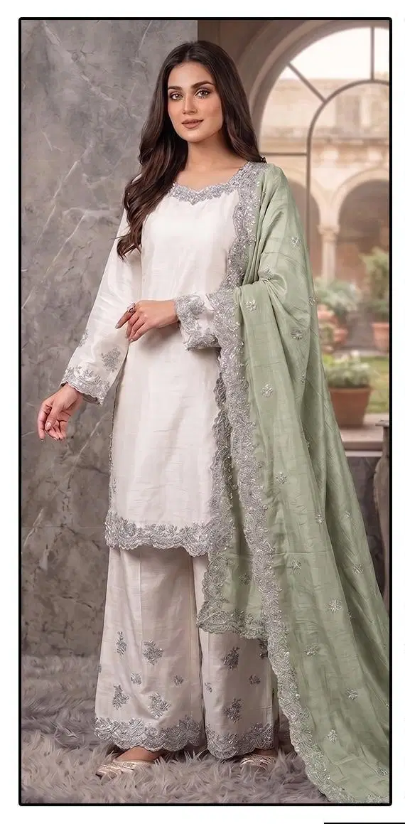 Hoor Tex 874 A To D Roman Glass Silk Embroidered Salwar Kameez Wholesale