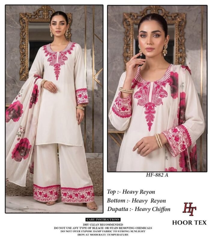 Latest Hoor Tex 882 A To D Rayon Embroidered Salwar Kameez Wholesale 2026