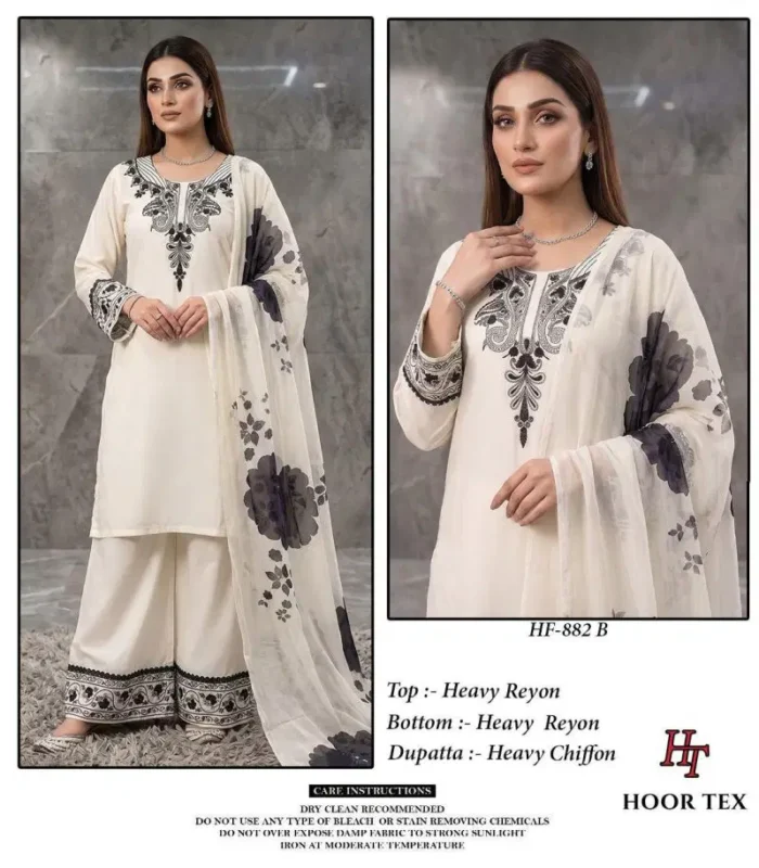 Latest Hoor Tex 882 A To D Rayon Embroidered Salwar Kameez Wholesale 2026