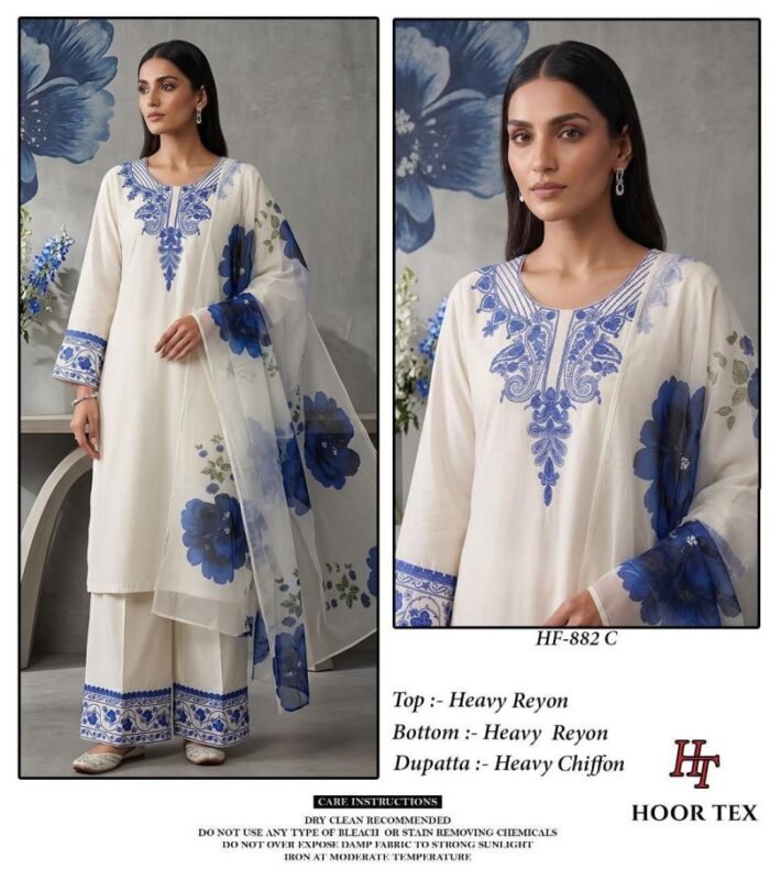 Latest Hoor Tex 882 A To D Rayon Embroidered Salwar Kameez Wholesale 2026