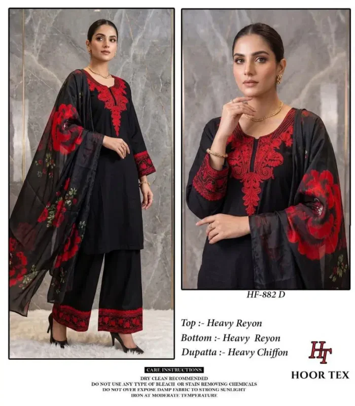 Latest Hoor Tex 882 A To D Rayon Embroidered Salwar Kameez Wholesale 2026