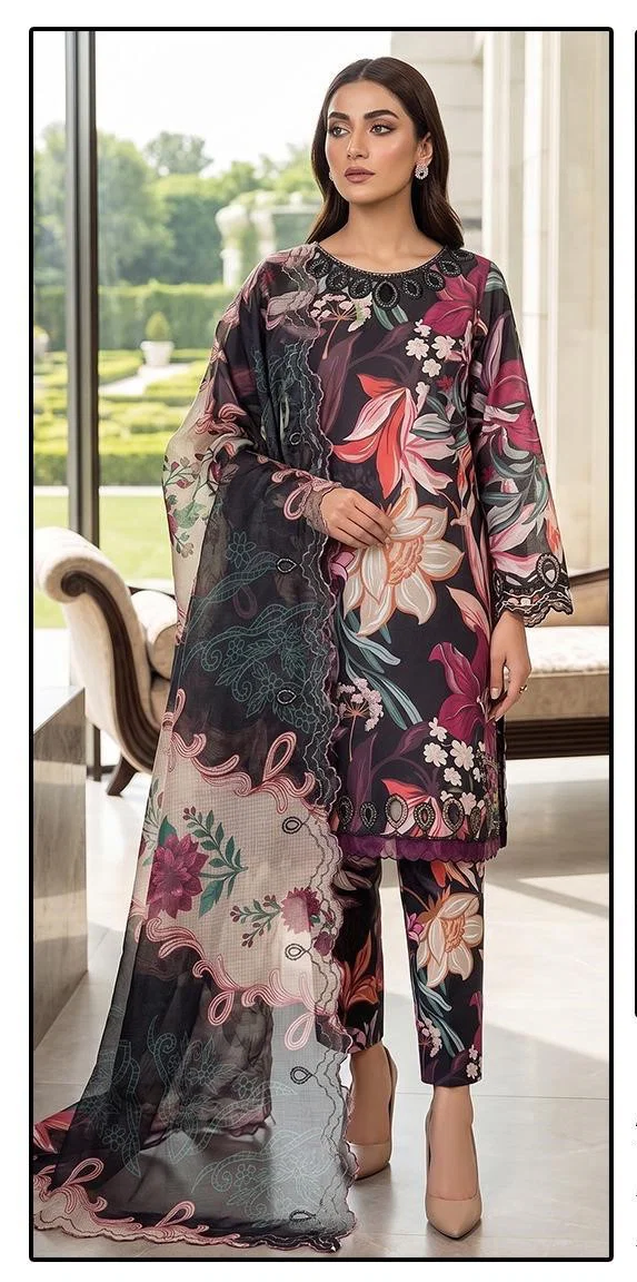 Hoor Tex 883 A To D Malai Satin Printed Salwar Kameez Collection Wholesale