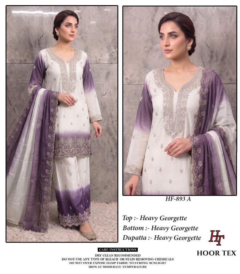 Latest Hoor Tex 893 A To D Georgette Embroidered Salwar Kameez Collection Wholesale 2026