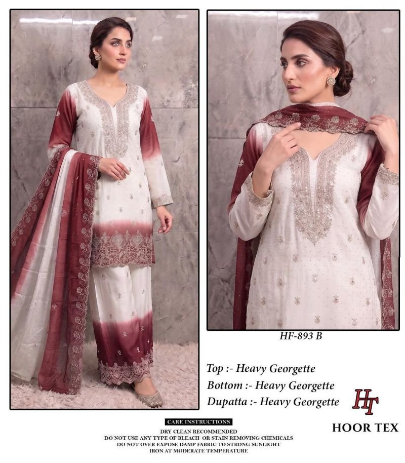 Latest Hoor Tex 893 A To D Georgette Embroidered Salwar Kameez Collection Wholesale 2026
