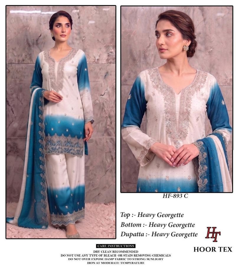 Latest Hoor Tex 893 A To D Georgette Embroidered Salwar Kameez Collection Wholesale 2026
