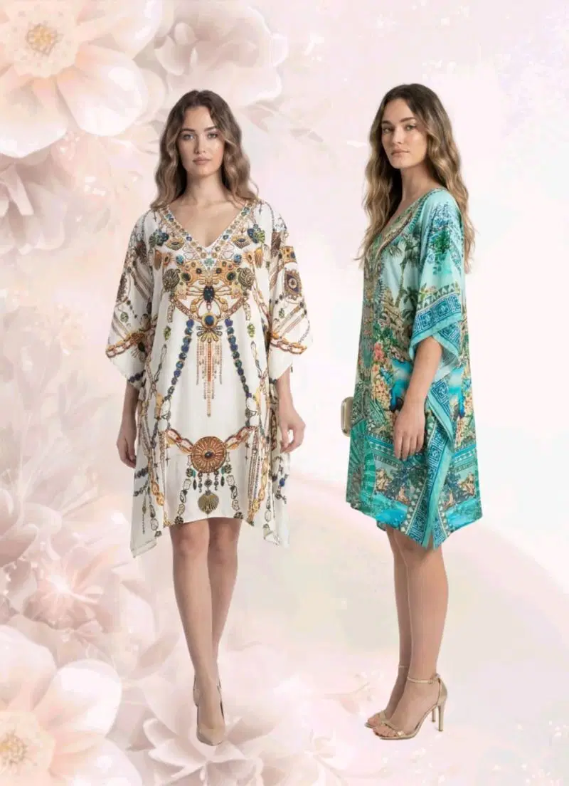 Jisha Kaftan Silk Poncho Vol 8 Feather Silk Digital Printed Kaftans Wholesale