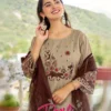 Kadlee Deeva Sali Cotton Thread Work Kurti With Bottom Dupatta Wholesale