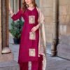 Beautiful Kadlee Royal Queen Gaji Silk Hand Work Kurti With Bottom Dupatta Wholesale 2026