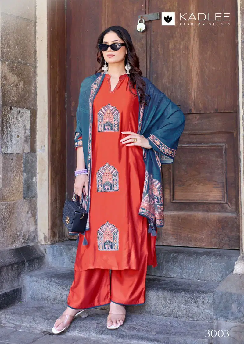 Beautiful Kadlee Royal Queen Gaji Silk Hand Work Kurti With Bottom Dupatta Wholesale 2026