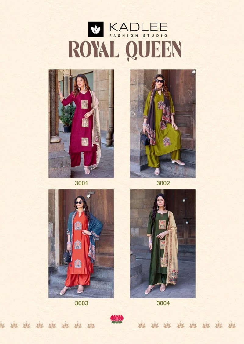 Beautiful Kadlee Royal Queen Gaji Silk Hand Work Kurti With Bottom Dupatta Wholesale 2026