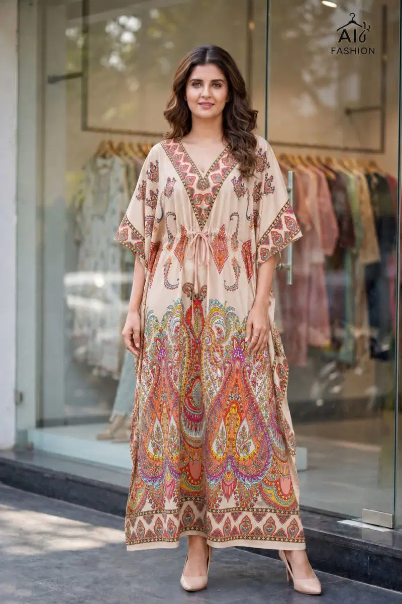 Kaftan Vol 7 French Crepe Printed Long Kaftan Collection Wholesale