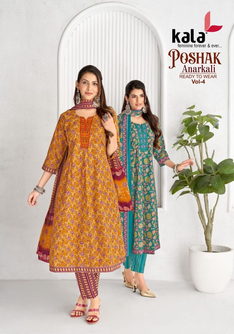 Kala Poshak Vol 5 Cotton Printed Anarkali Kurti With Bottom Dupatta Wholesale