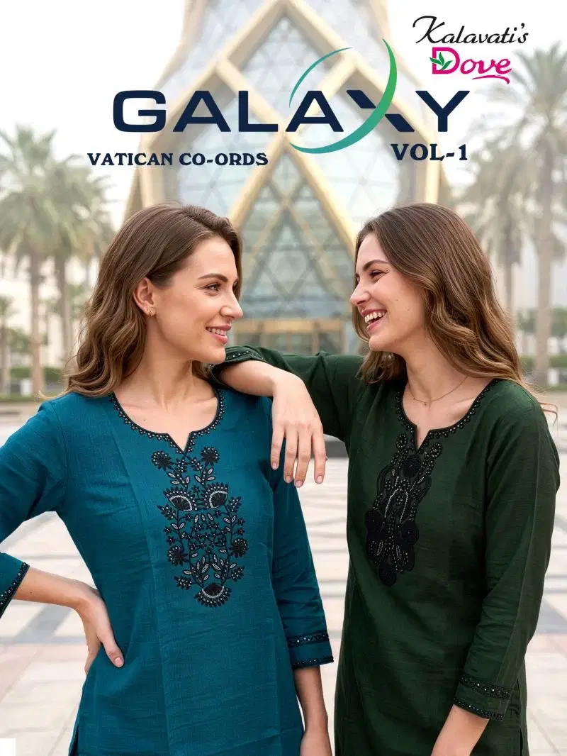 Kalavatis Galaxy Vol 1 P V Vartican Embroidered Kurti With Bottom Wholesale