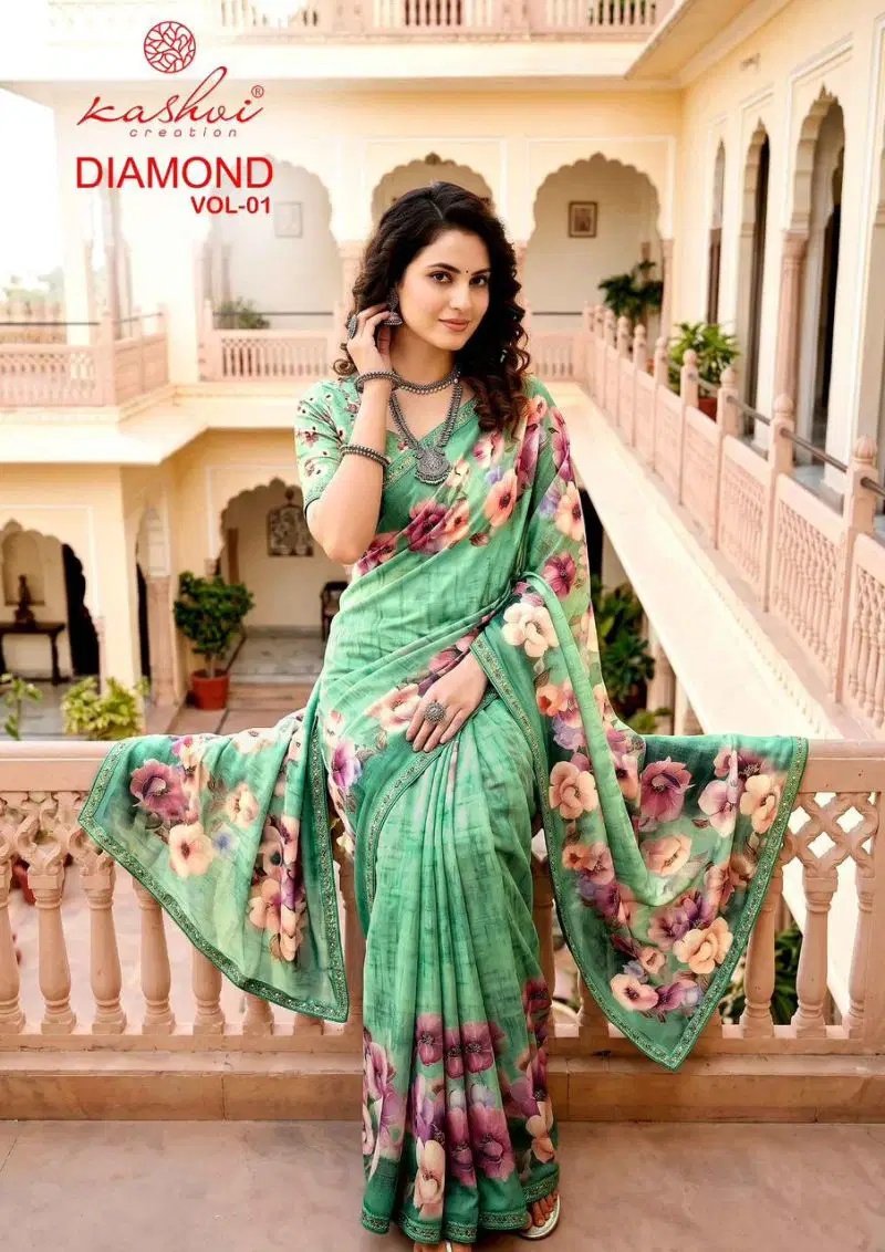 Kashvi Diamond Vol 1 Weightless Digital Printed Saree Collection Wholesale