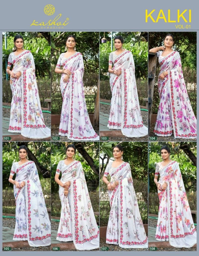 Launching Kashvi Kalki Vol 1 Chocolate Silk Floral Printed Saree Collection Wholesale 2026