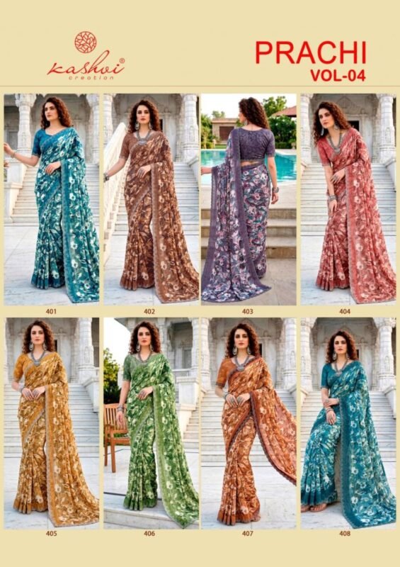 Latest Kashvi Prachi Vol 4 Pc Rimzim Swarovski Work Saree Collection Wholesale 2026