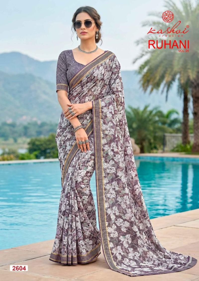 Kashvi Ruhani Vol 26 Dull Moss Zari Patta Saree Collection Wholesale