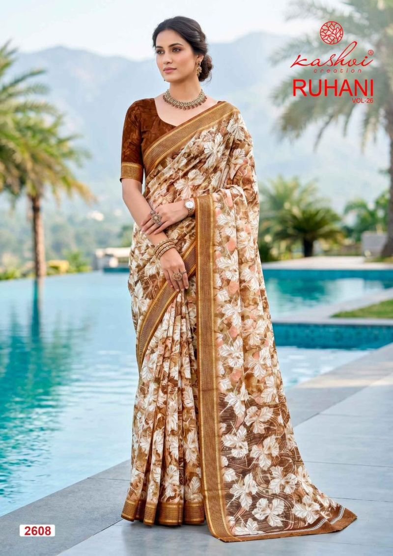 Kashvi Ruhani Vol 26 Dull Moss Zari Patta Saree Collection Wholesale