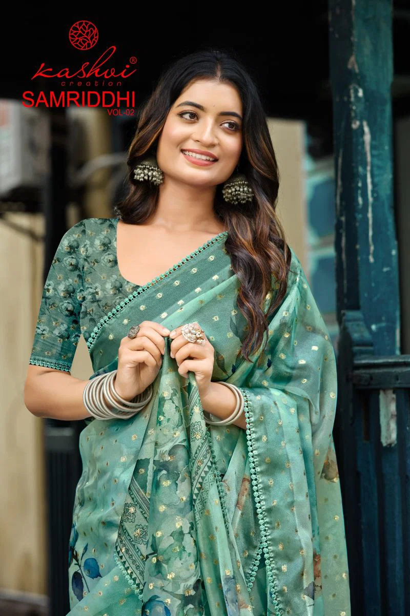 Kashvi Samriddhi Vol 2 Nc Moss Butti Work Saree Collection Wholesale