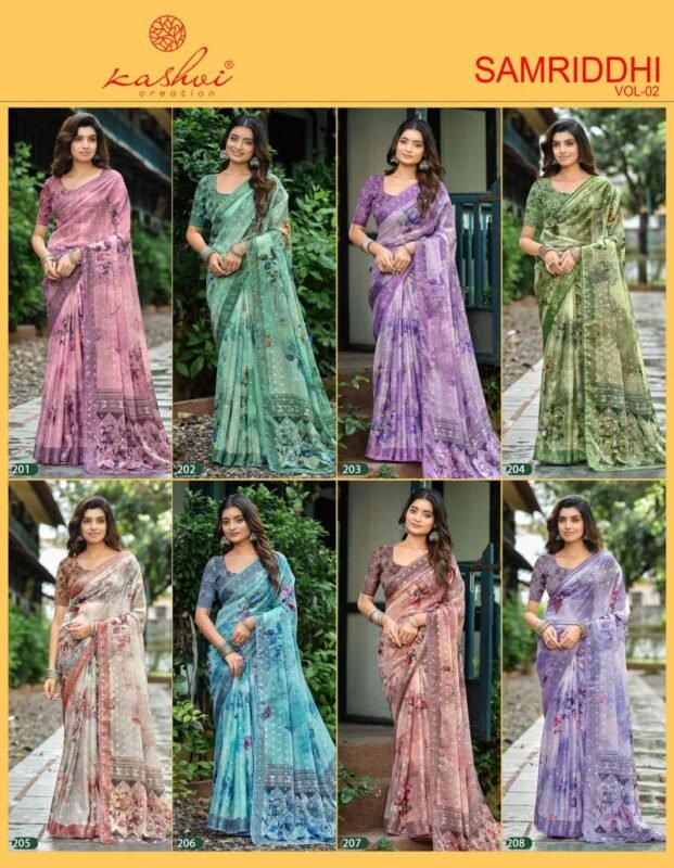 Latest Kashvi Samriddhi Vol 2 Nc Moss Butti Work Saree Collection Wholesale 2026