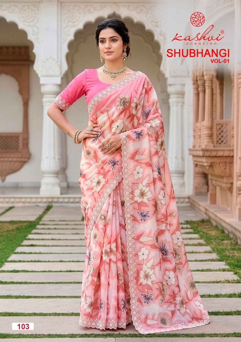 Launching Kashvi Shubhangi Vol 1 Weightless With Embroidery Work Saree Collection Wholesale 2026