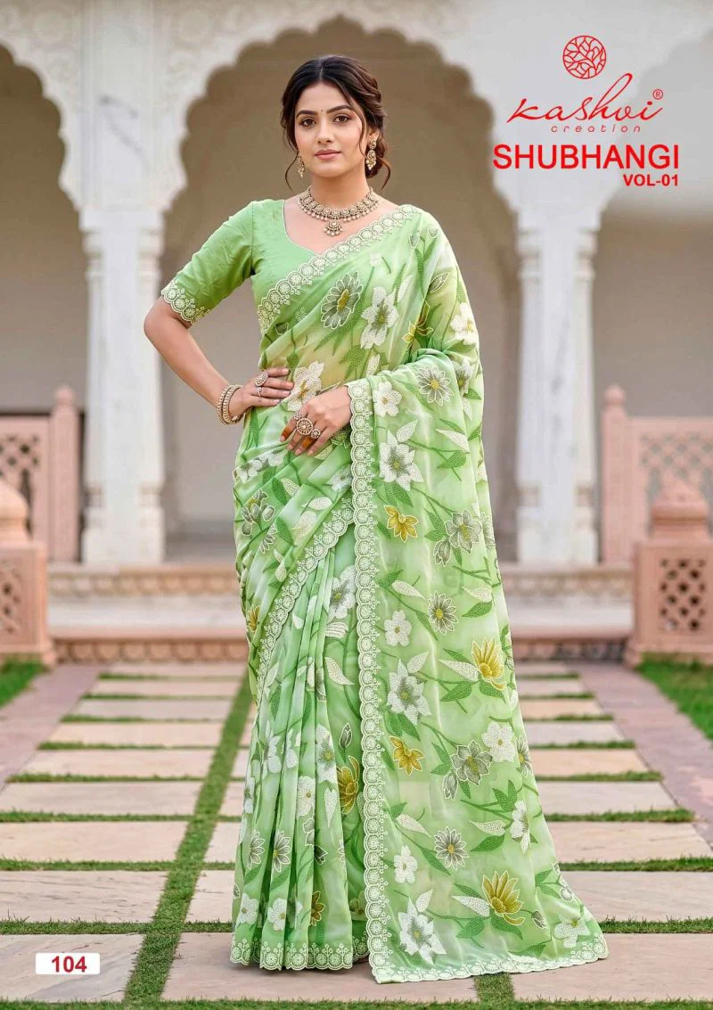 Launching Kashvi Shubhangi Vol 1 Weightless With Embroidery Work Saree Collection Wholesale 2026