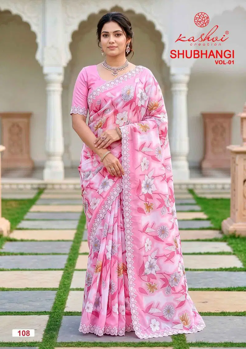 Launching Kashvi Shubhangi Vol 1 Weightless With Embroidery Work Saree Collection Wholesale 2026