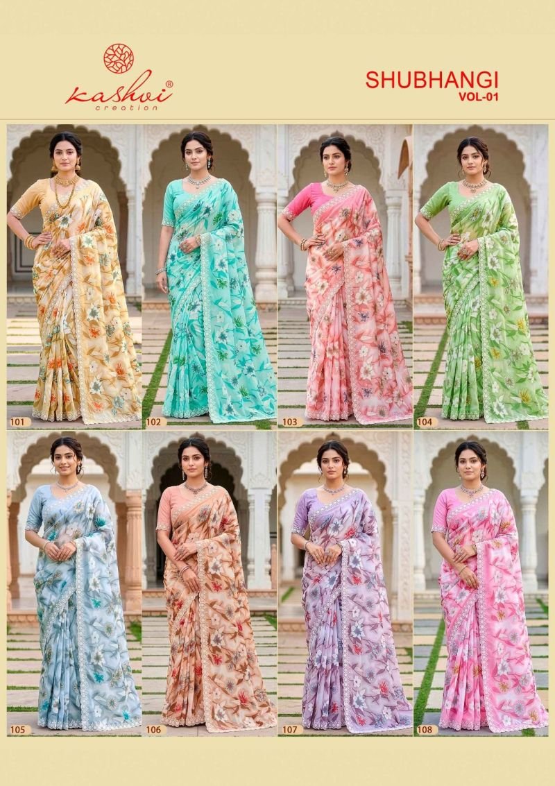Launching Kashvi Shubhangi Vol 1 Weightless With Embroidery Work Saree Collection Wholesale 2026