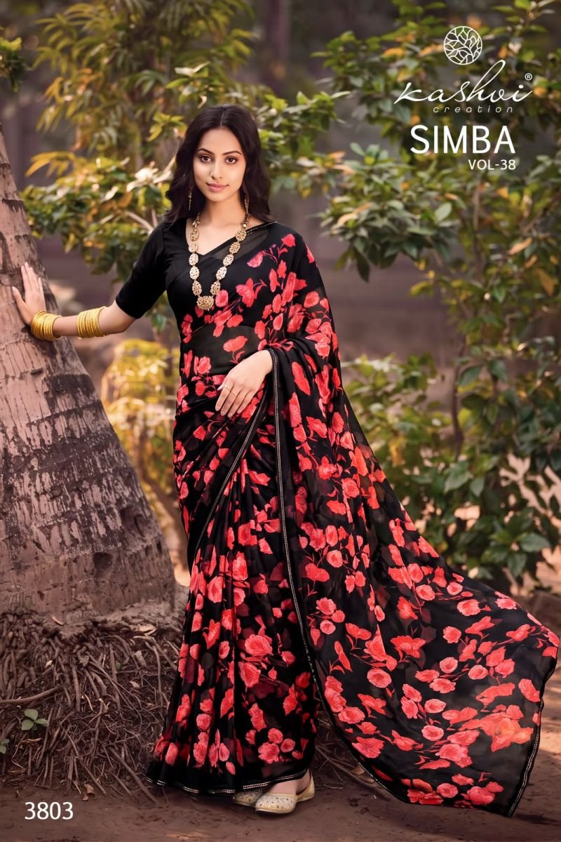 Kashvi Simba Vol 38 Georgette Printed Saree Collection Wholesale