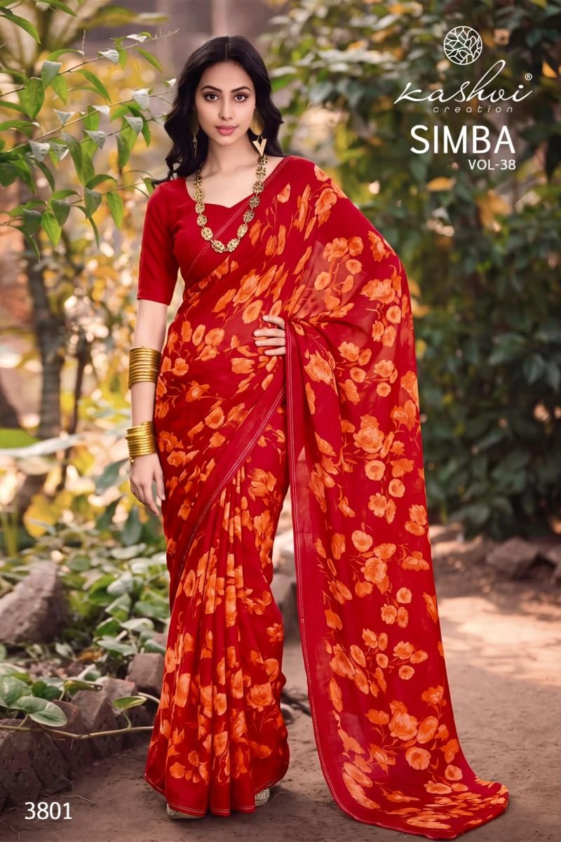 Kashvi Simba Vol 38 Georgette Printed Saree Collection Wholesale
