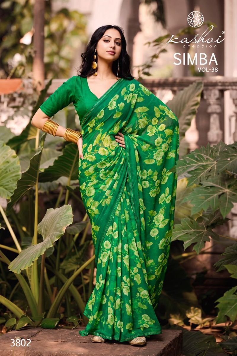 Kashvi Simba Vol 38 Georgette Printed Saree Collection Wholesale