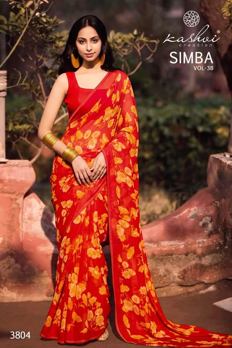 Kashvi Simba Vol 38 Georgette Printed Saree Collection Wholesale