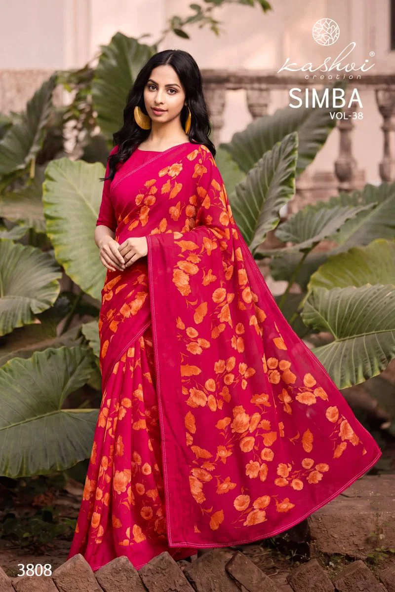 Kashvi Simba Vol 38 Georgette Printed Saree Collection Wholesale