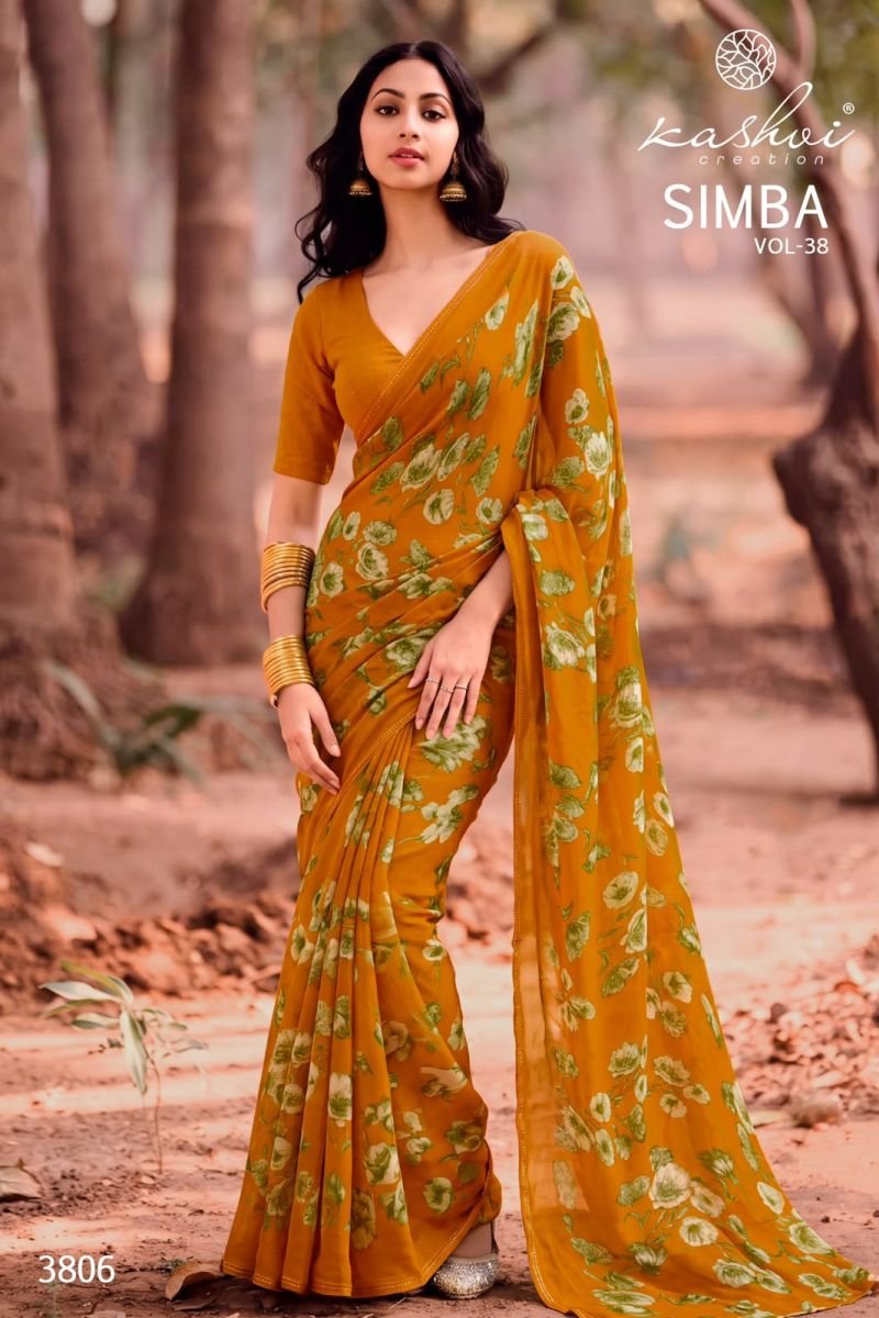 Kashvi Simba Vol 38 Georgette Printed Saree Collection Wholesale