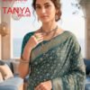 Kashvi Tanya Vol 5 Dull Moss Viscose Border Printed Saree Collection Wholesale