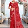 Kashvi Tanya Vol 5 Dull Moss Viscose Border Printed Saree Collection Wholesale