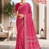 Kashvi Tanya Vol 5 Dull Moss Viscose Border Printed Saree Collection Wholesale