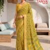 Kashvi Tanya Vol 5 Dull Moss Viscose Border Printed Saree Collection Wholesale