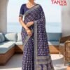 Kashvi Tanya Vol 5 Dull Moss Viscose Border Printed Saree Collection Wholesale