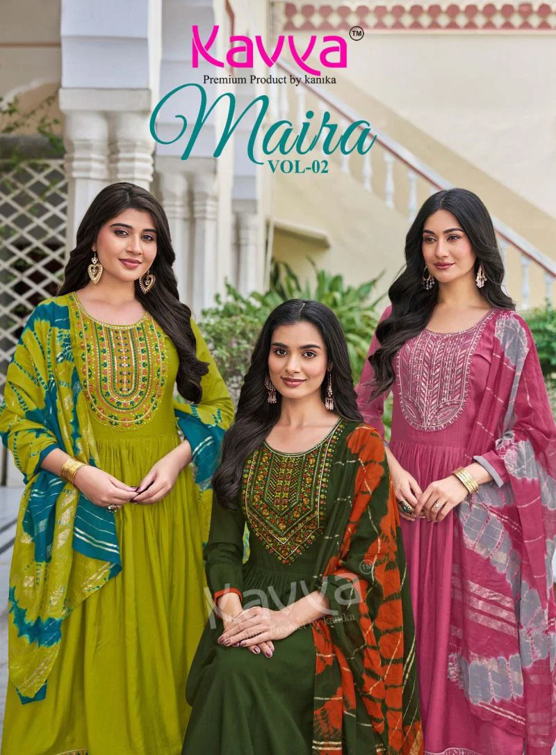 Kavya Maira Vol 2 Chanderi With Embroidery Work Kurti With Bottom Dupatta Wholesale
