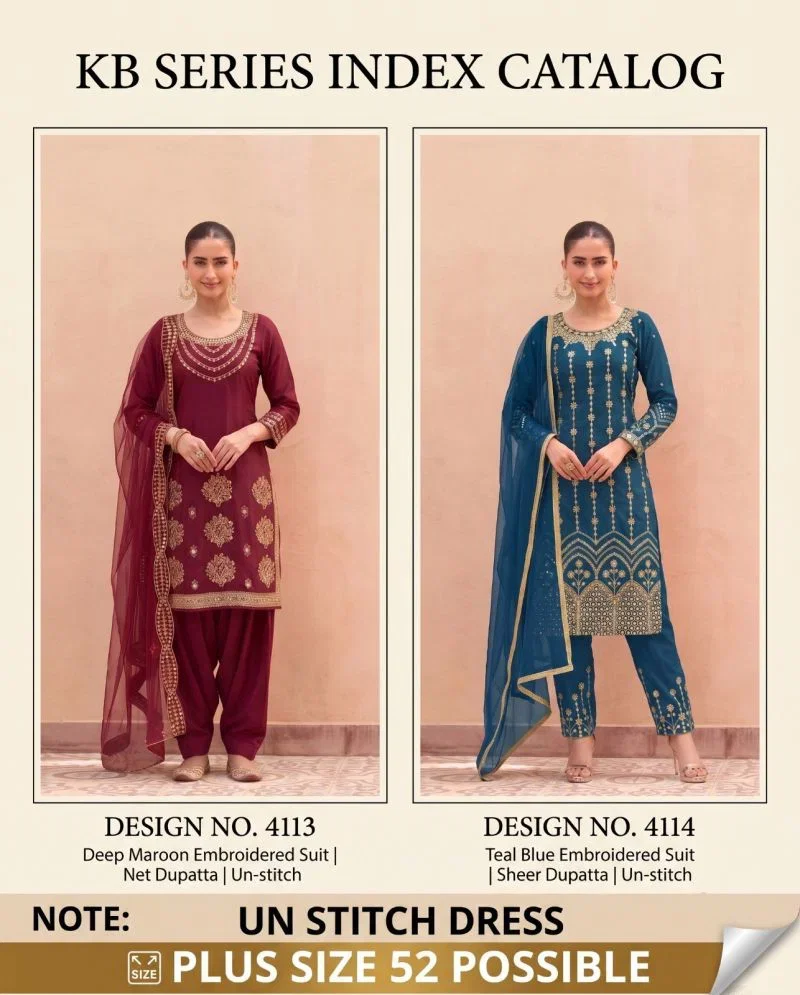 Latest Kb Super Hit D No 4113 To 14 Silk Embroidered Salwar Suit Wholesale 2026