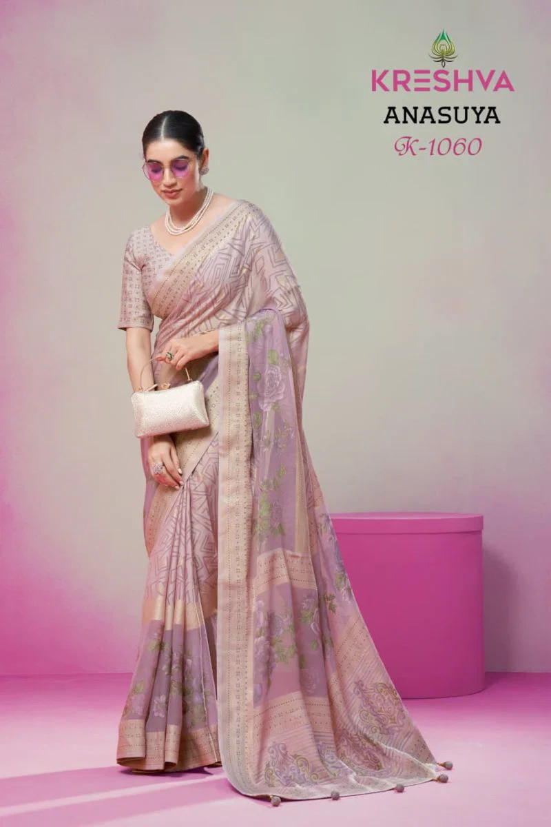 Kreshva Anasuya Pv Georgette Luxury Printed Saree Collection Wholesale